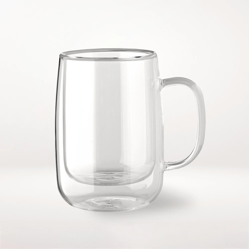 Double-Wall Glass Coffee Mugs, Small