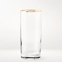 Gold Rim Highball Glasses, Set of 4