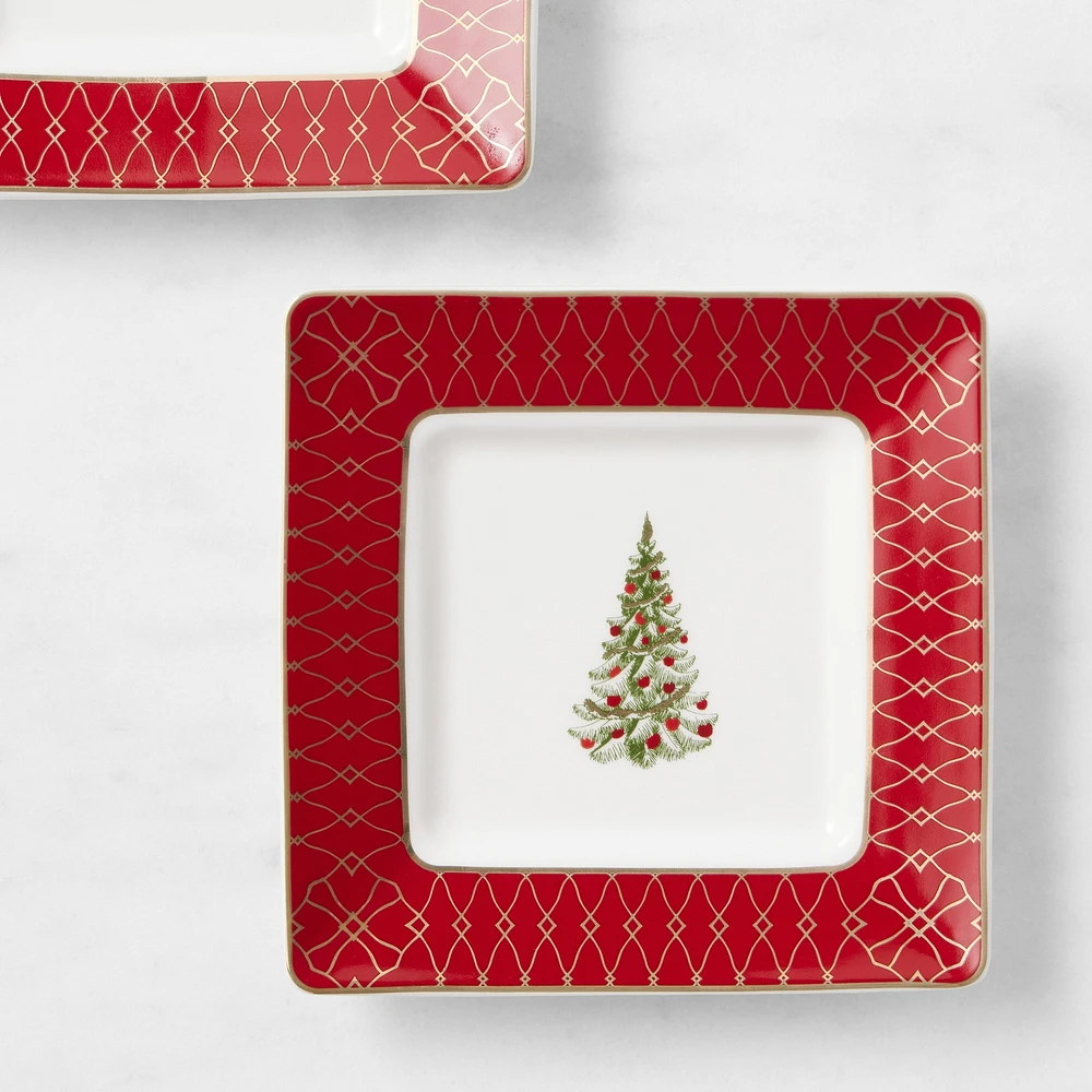 Noel Square Appetizer Plates, Set of 4