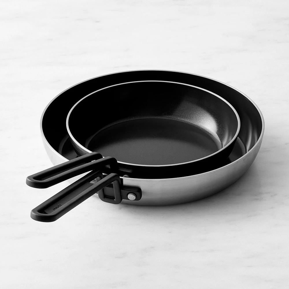 GreenPan™ Stanley Tucci™ Stainless-Steel Ceramic Nonstick Fry Pan Set of 2