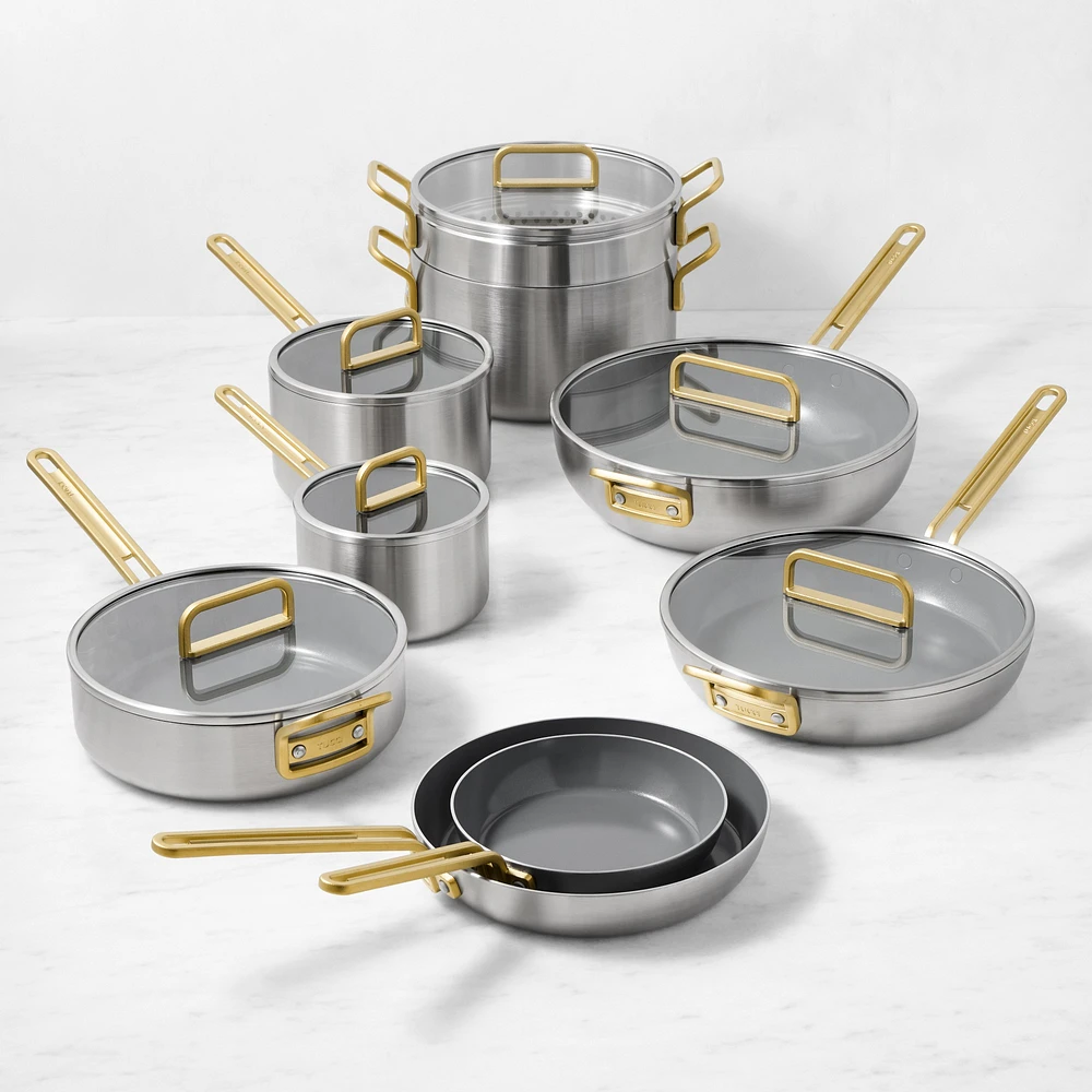 GreenPan™ Stanley Tucci™ Stainless-Steel Ceramic Nonstick -Piece Cookware Set