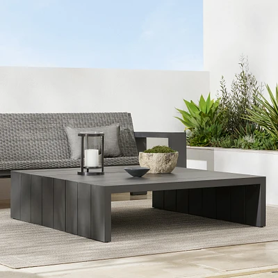 Larnaca Outdoor Slate Grey Metal Square Coffee Table (54")