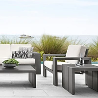 Larnaca Slate Grey Metal Outdoor Side Table (24")