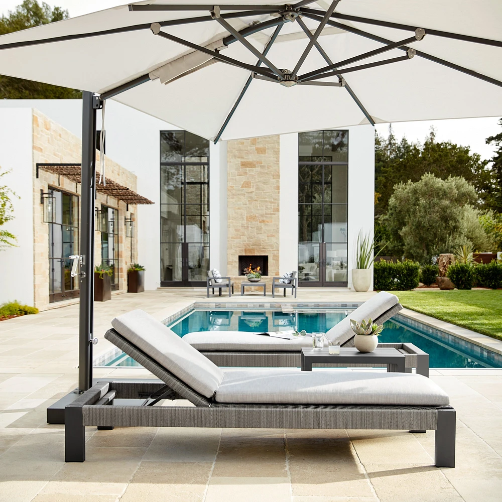 Larnaca Outdoor Slate Grey Metal x All-Weather Weave Chaise