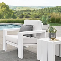 Larnaca Outdoor White Metal Club Chair