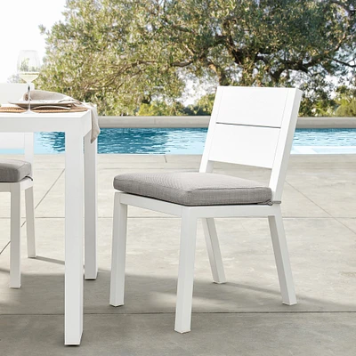 Larnaca Outdoor White Metal Dining Side Chair