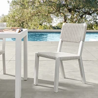 Larnaca Outdoor White Metal x All-Weather Weave Dining Side Chair