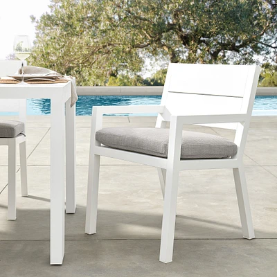 Larnaca Outdoor White Metal Dining Armchair