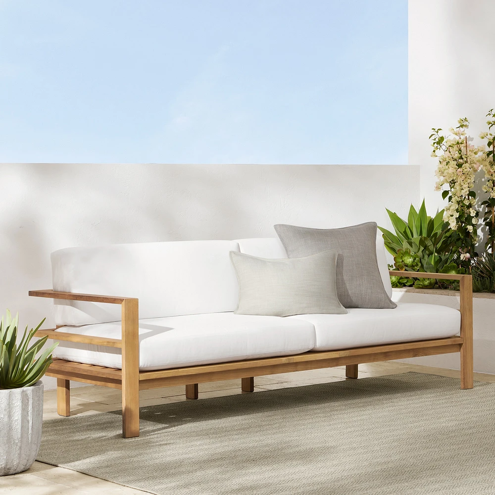 Ojai Outdoor Natural Teak Sofa (90")