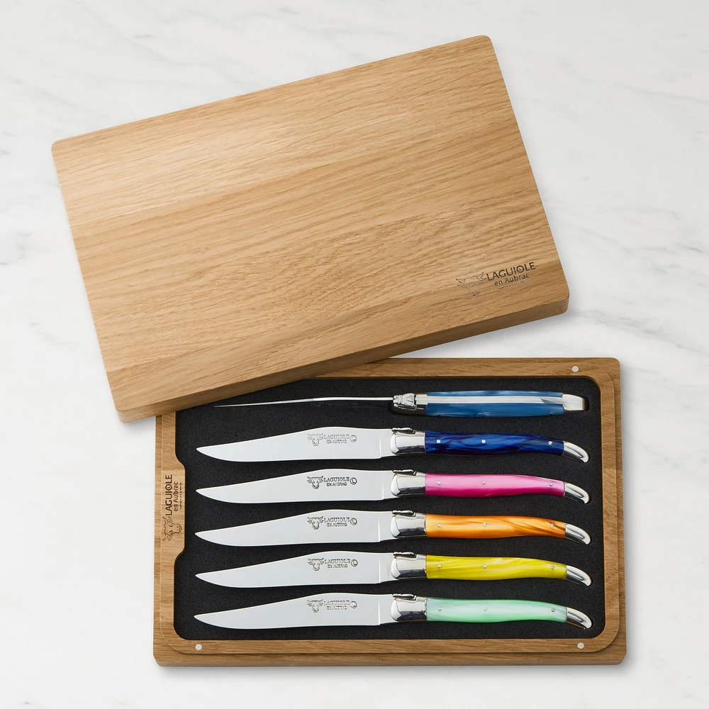 Laguiole en Aubrac Rainbow Steak Knives, Set of 6