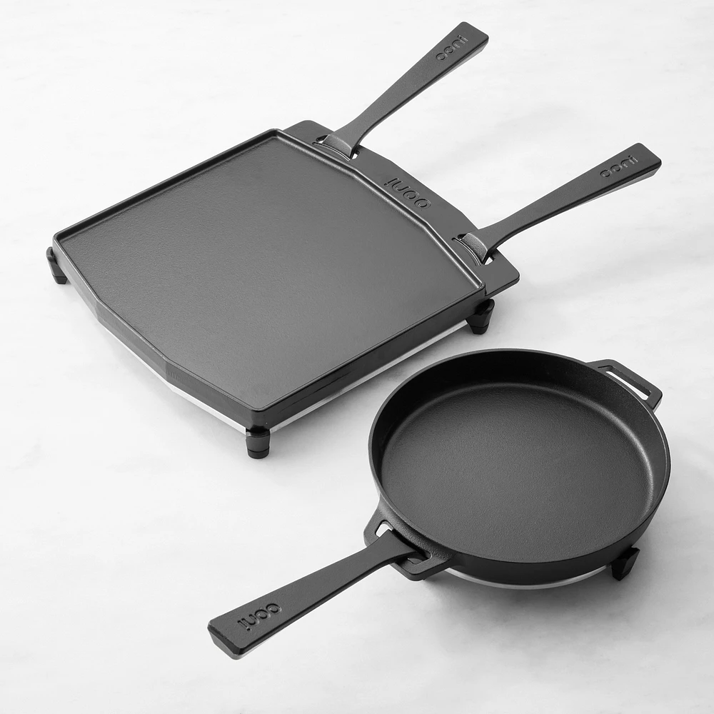 Ooni Cast Iron Skillet & Dual Sided Grizzler Cookware Set with Trivets