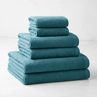 Solid Ribbed 6 Piece Towel Set