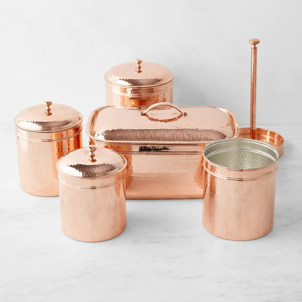 Williams Sonoma Hammered Copper Deluxe Kitchen Organizer Set