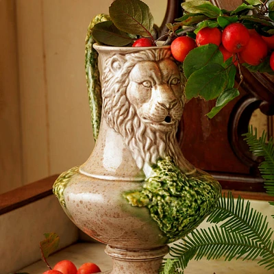 Bordallo Pinheiro The Meaning Vase Pitcher with Lion