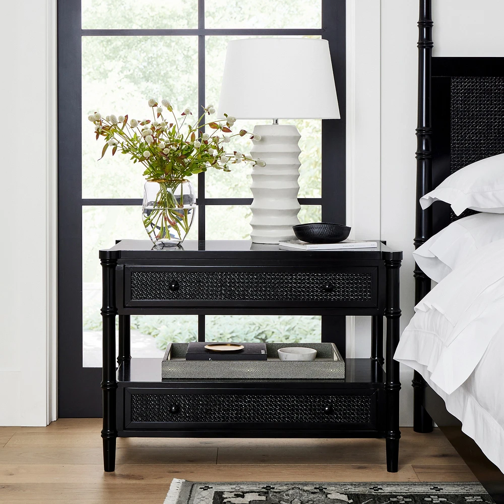 Cane 2-Drawer Nightstand (36")