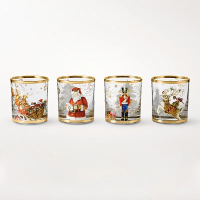 OPEN BOX: 'Twas the Night Before Christmas Double Old-Fashioned Glasses, Set of 4, Nutcracker