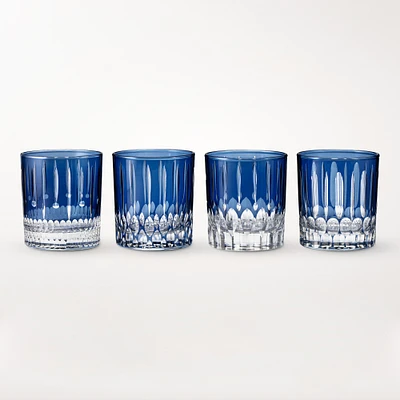 Wilshire Jewel Cut Double Old-Fashioned Glasses, Set of 4