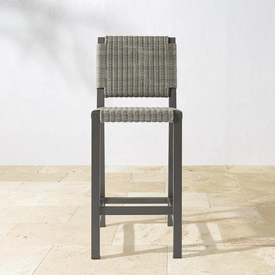 Larnaca Slate Grey Metal x All-Weather Weave Bar Stool