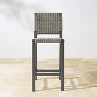 Larnaca Slate Grey Metal x All-Weather Weave Bar Stool