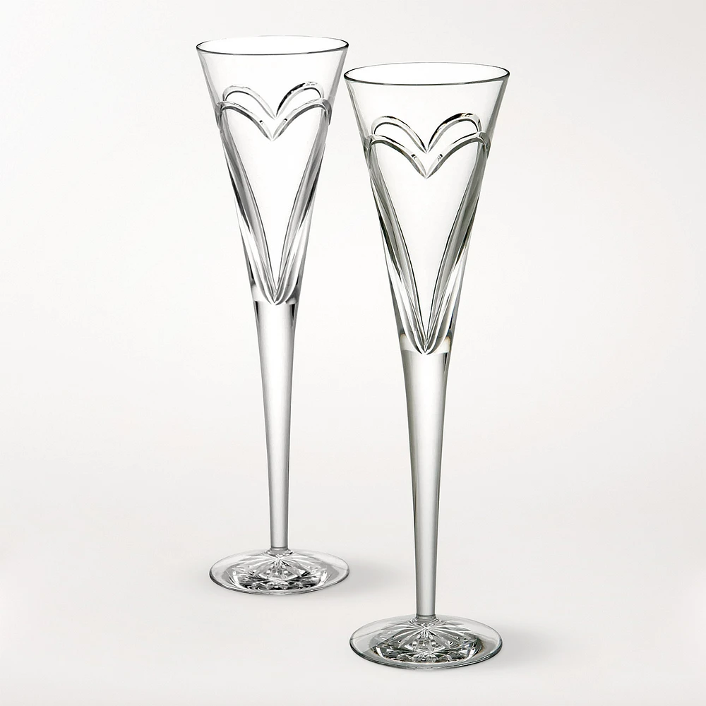 Waterford Heart Toasting Champagne Flutes, Set of 2