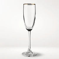 Gold Rim Champagne Flutes, Set of 4