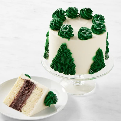 Snowy Trees Three-Layer Cake, Serves 6-8