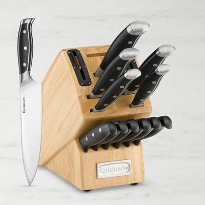 Cuisinart Nitrogen-Infused Stainless-Steel Knife Block with Built in Sharpener, Set of 15