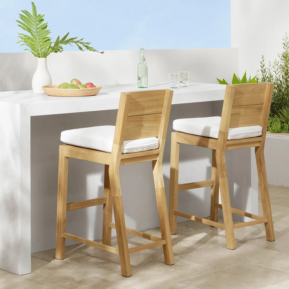 Larnaca Outdoor Natural Teak Bar Stool