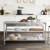 Modular Double Kitchen Island with Marble Top (72")