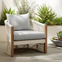 Pasadena Outdoor Teak and Rope Club Chair