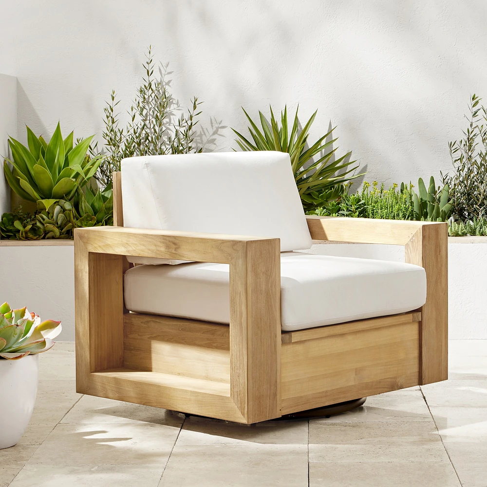 Larnaca Outdoor Teak Swivel Chair