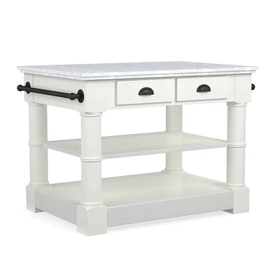 Barrelson Single Kitchen Island with Marble Top (49")