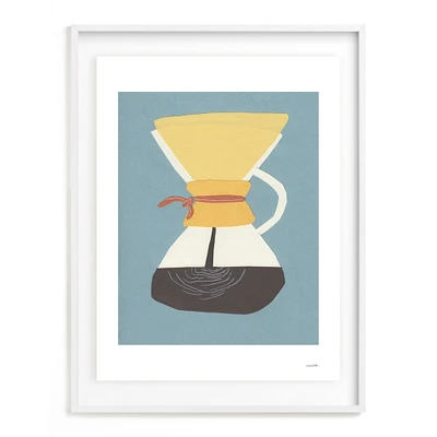 OPEN BOX: Coffee Maker Limited Edition Kitchen Art by Minted, White Wood Frame, Float Mount, 30x40