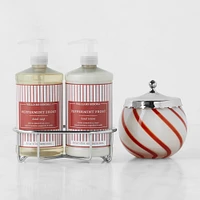 Williams Sonoma Peppermint Hand Soap, Lotion & Figural Candle 4-Piece Set