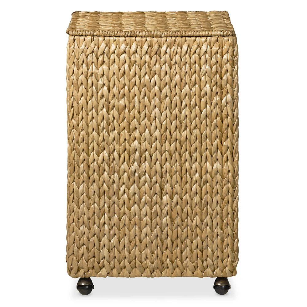 Nantucket Woven Seagrass Hamper on Wheels