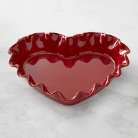 Emile Henry French Ceramic Ruffle Heart Pie Dish