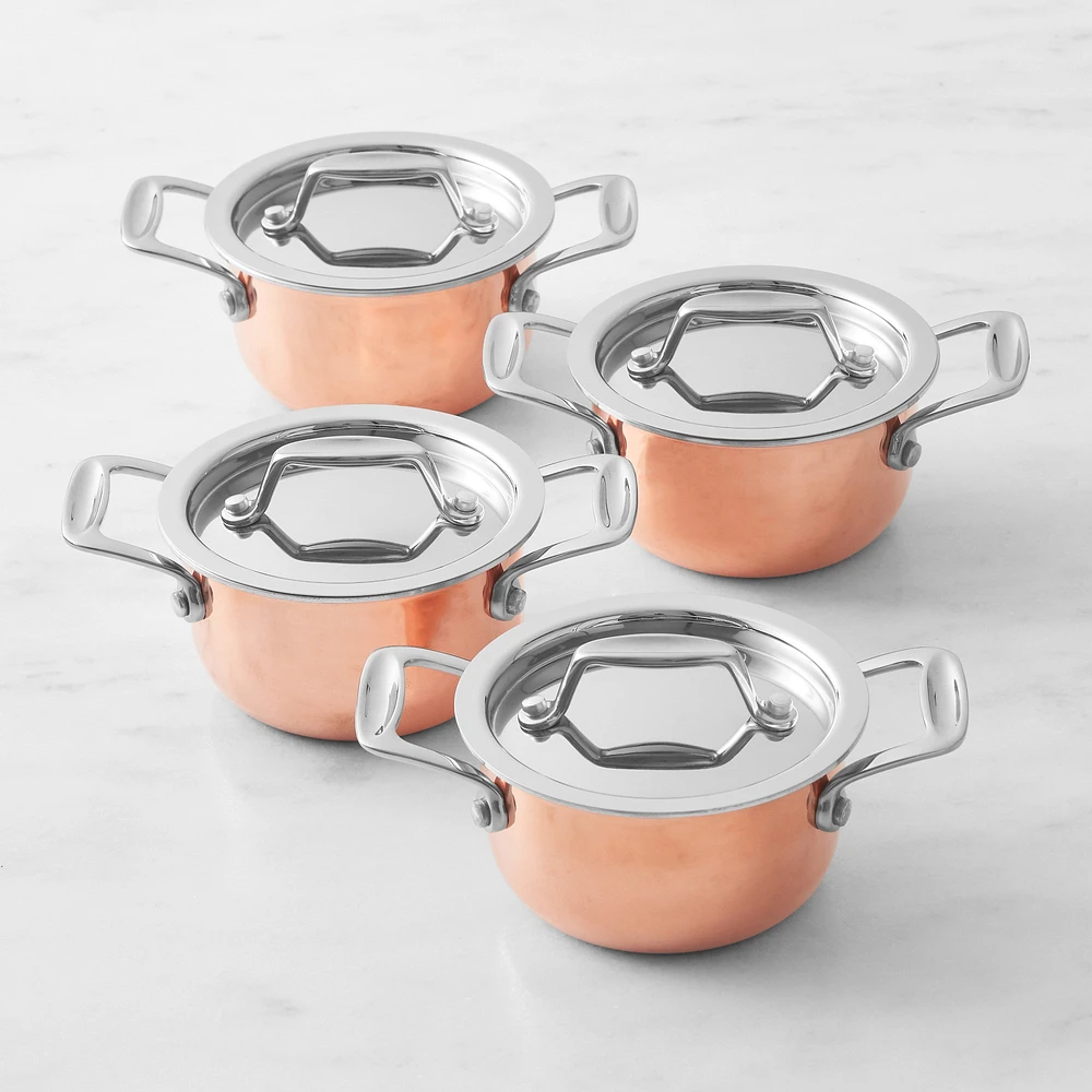 Williams Sonoma Mini Copper Cocottes, Set of 4