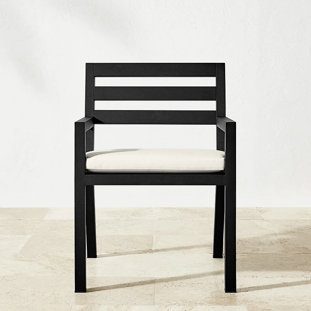 OPEN BOX: Ojai Metal Dining Arm Chair, Metal, Black