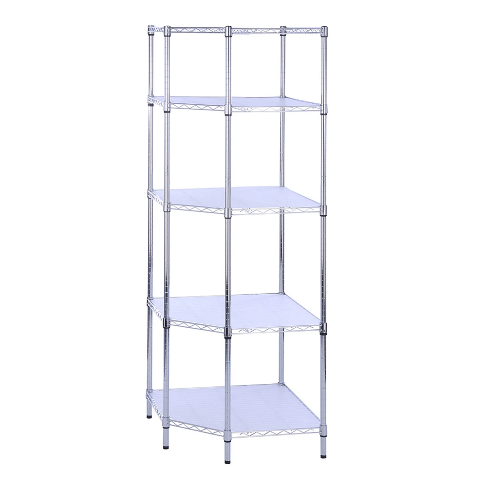 Chrome Corner Shelf Unit