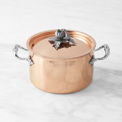 Ruffoni Opus Cupra Hammered Copper Soup Pot with Pumpkin Knob, 3 1/2-Qt.