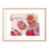 Pomegranate Flatlay Study Limited Edition Kitchen Art by Minted