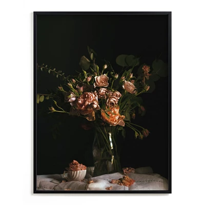 OPEN BOX: Minted Moody Floral Still Life Katie Buckman, Rich Black Wood Frame, Full Bleed, 18x24