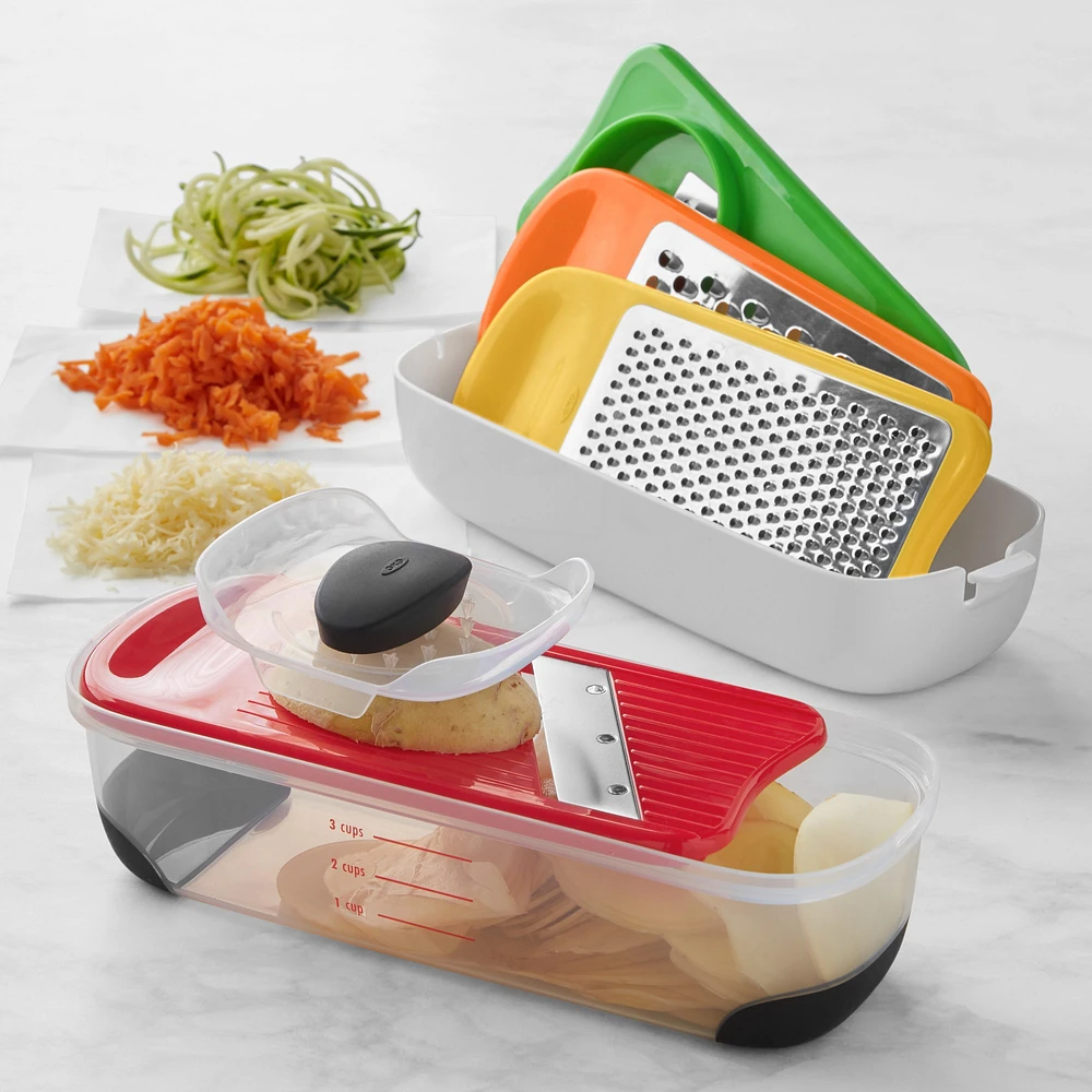 OXO All-in-One Grater, Slicer & Spiralizer with Storage Container