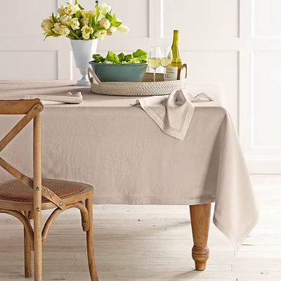 Linen Double Hemstitch Tablecloth