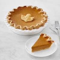 Sweet Jane's Pumpkin Pie with Leaf, Serves 8-10