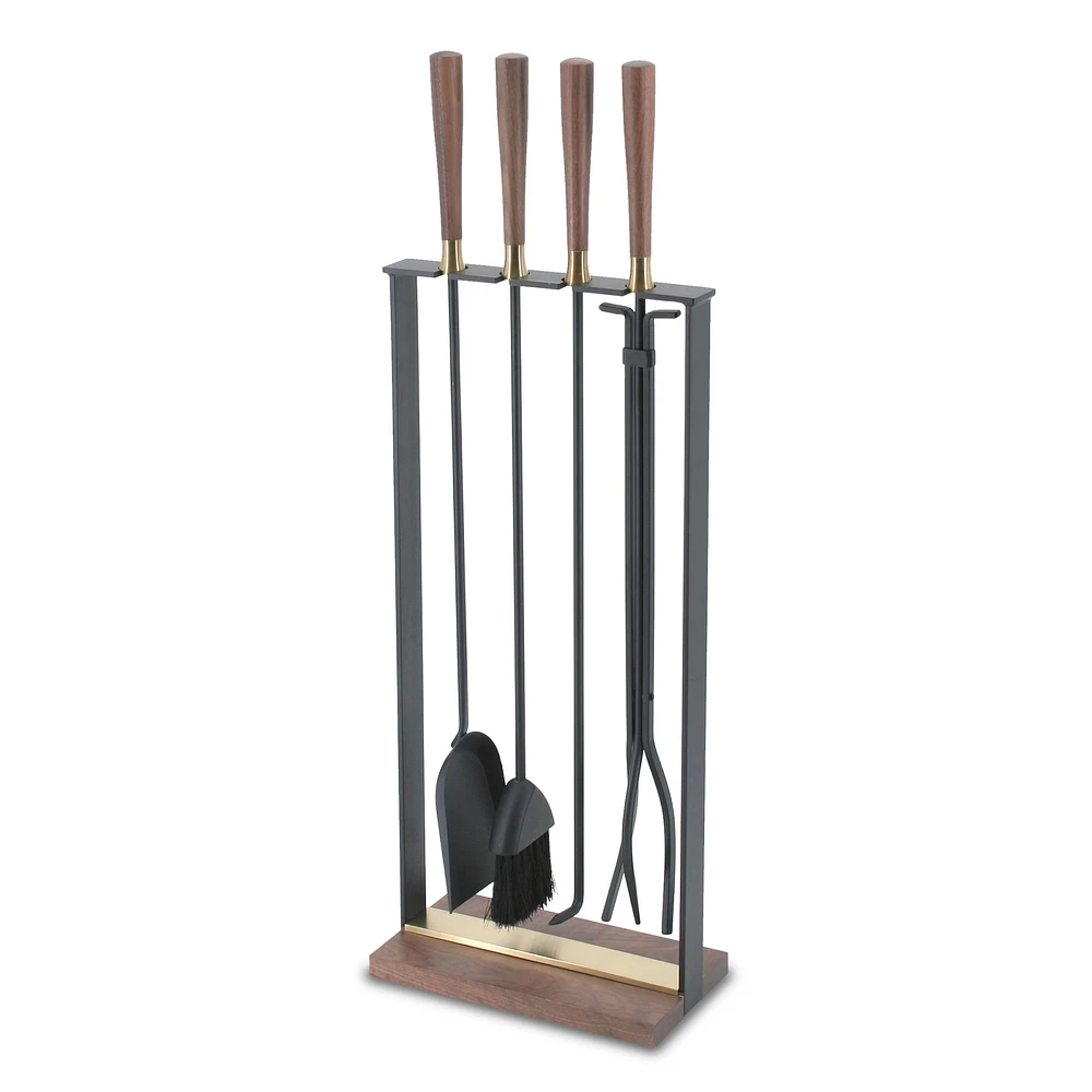 Hampton Walnut Fireplace Tool Set