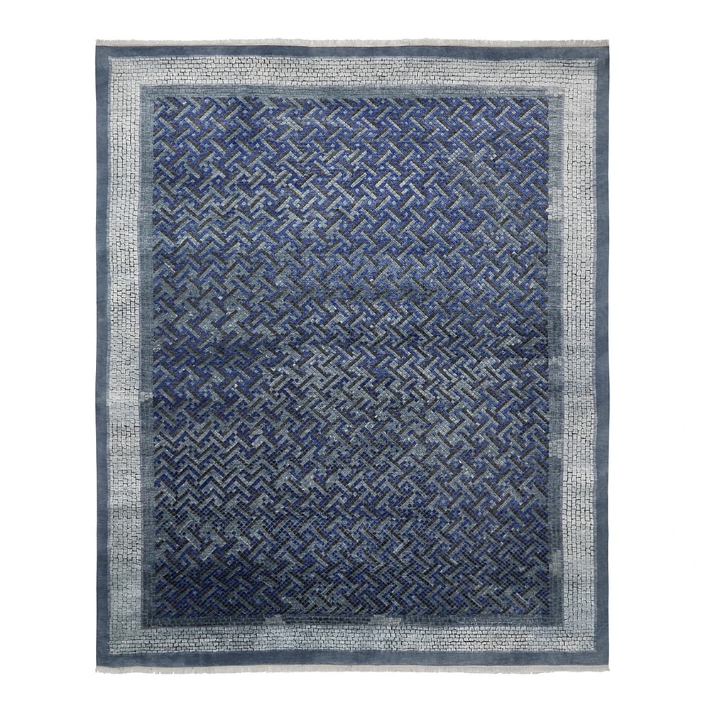 Luke Irwin: Deverill Mosaic Hand Knotted Rug, Peacoat