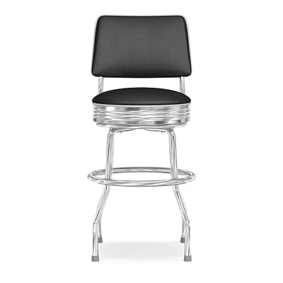 Upholstered Cushion-Back Diner Stool