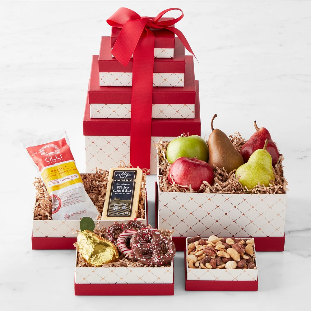 Manhattan Fruitier Holiday Fruit, Cheese & Chocolate Gift Tower