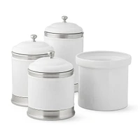 Williams Sonoma Ceramic Canisters & Utensil Holder Set